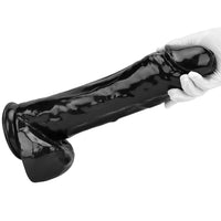 14.37in Large Thick Black Dildo For Anal Vaginal Expansion With Sucker
