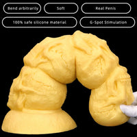 14.37in Premium Large Soft Long Fantasy Silicone Scary Skull Dildo