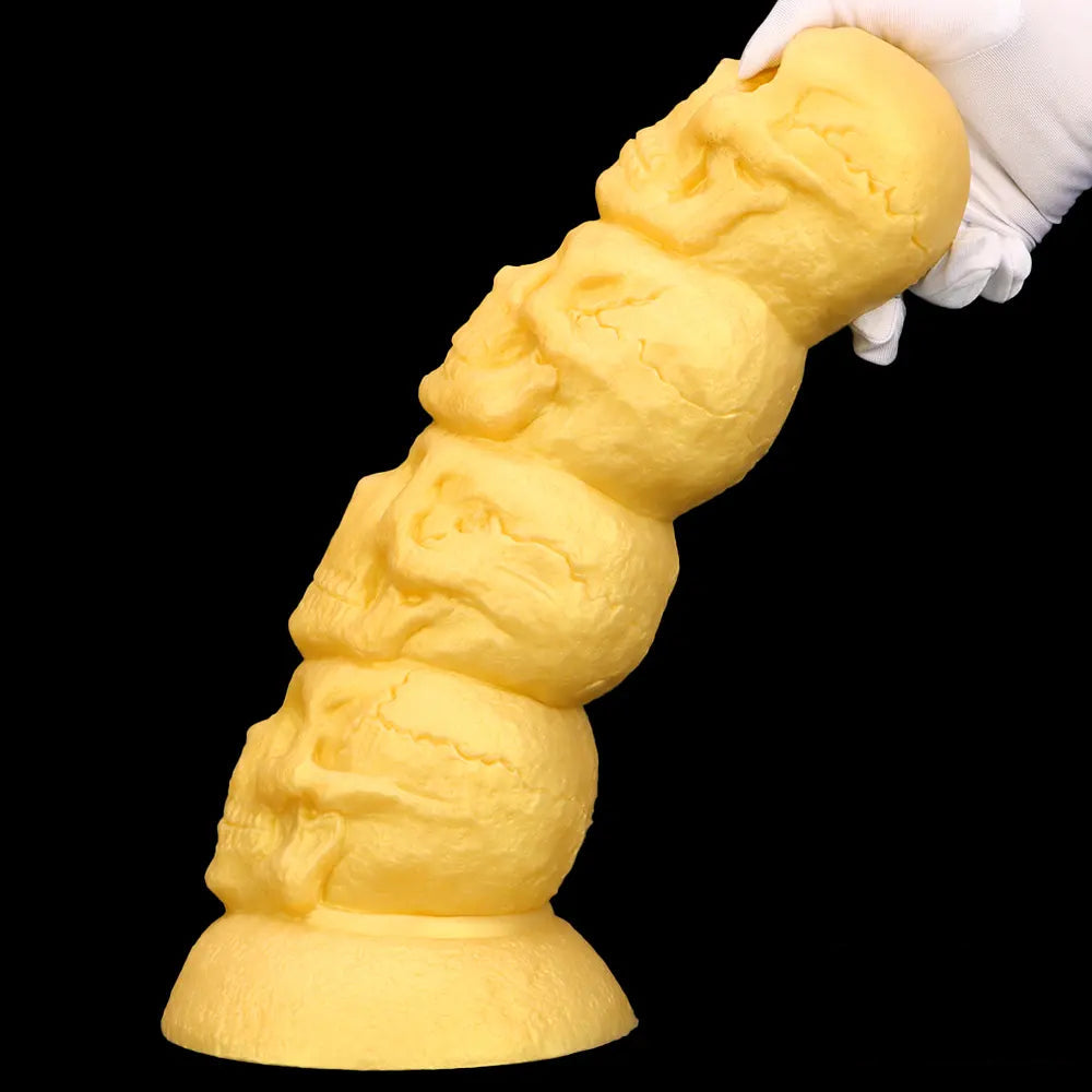 14.37in Premium Large Soft Long Fantasy Silicone Scary Skull Dildo