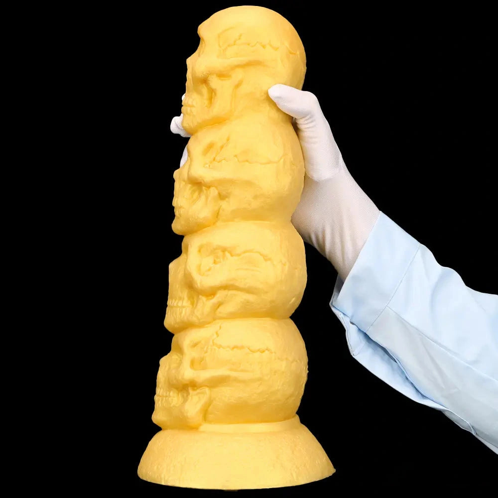 14.37in Premium Large Soft Long Fantasy Silicone Scary Skull Dildo