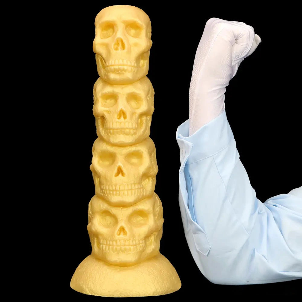 14.37in Premium Large Soft Long Fantasy Silicone Scary Skull Dildo