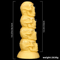 14.37in Premium Large Soft Long Fantasy Silicone Scary Skull Dildo
