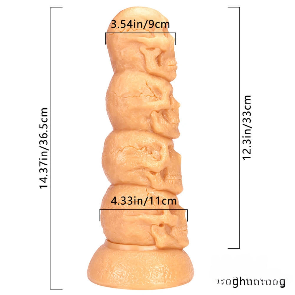 14.37in Thick Huge Dildo Odd Fantasy Skull Dildo Sex Toy For Anal Sex