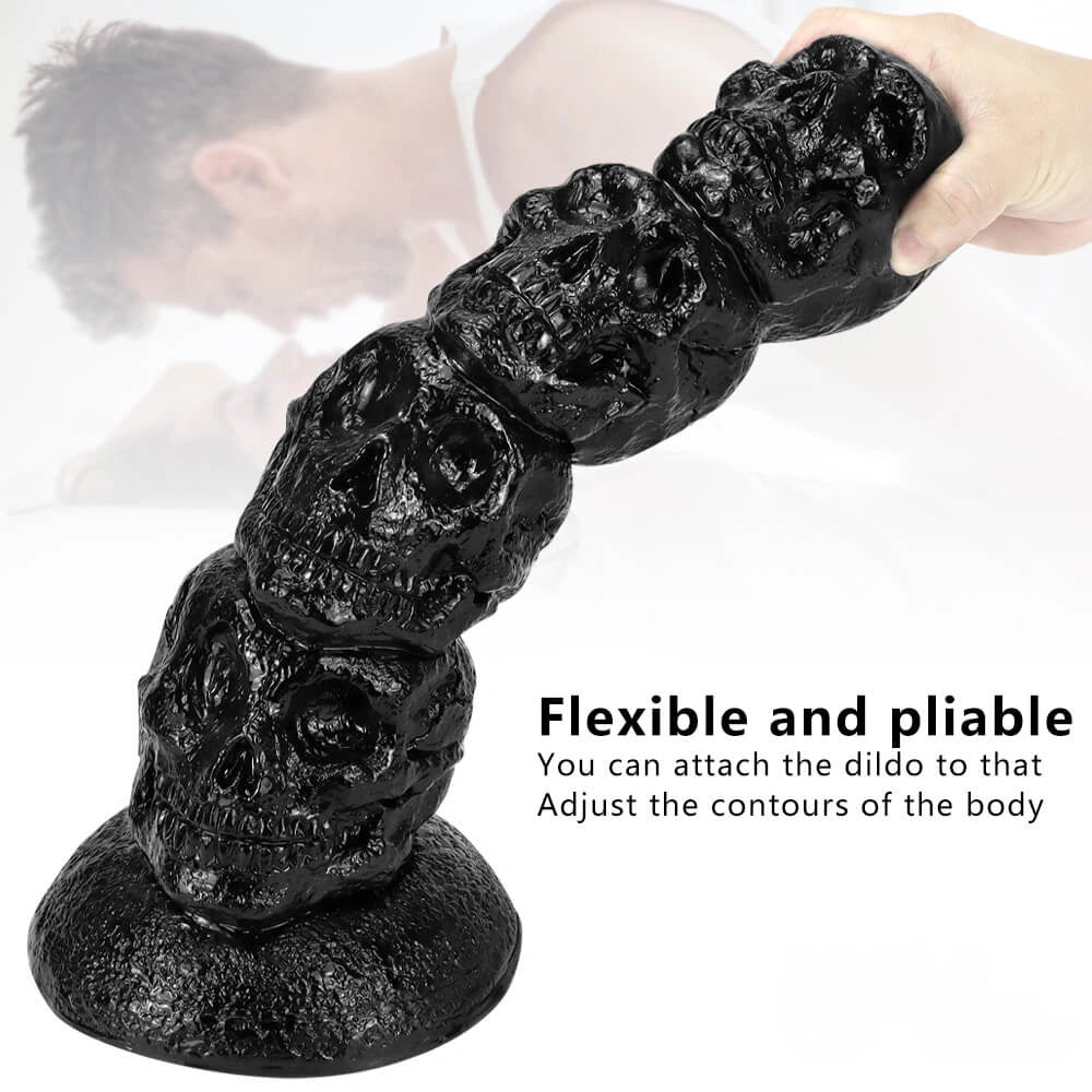 14.37in Thick Huge Dildo Odd Fantasy Skull Dildo Sex Toy For Anal Sex