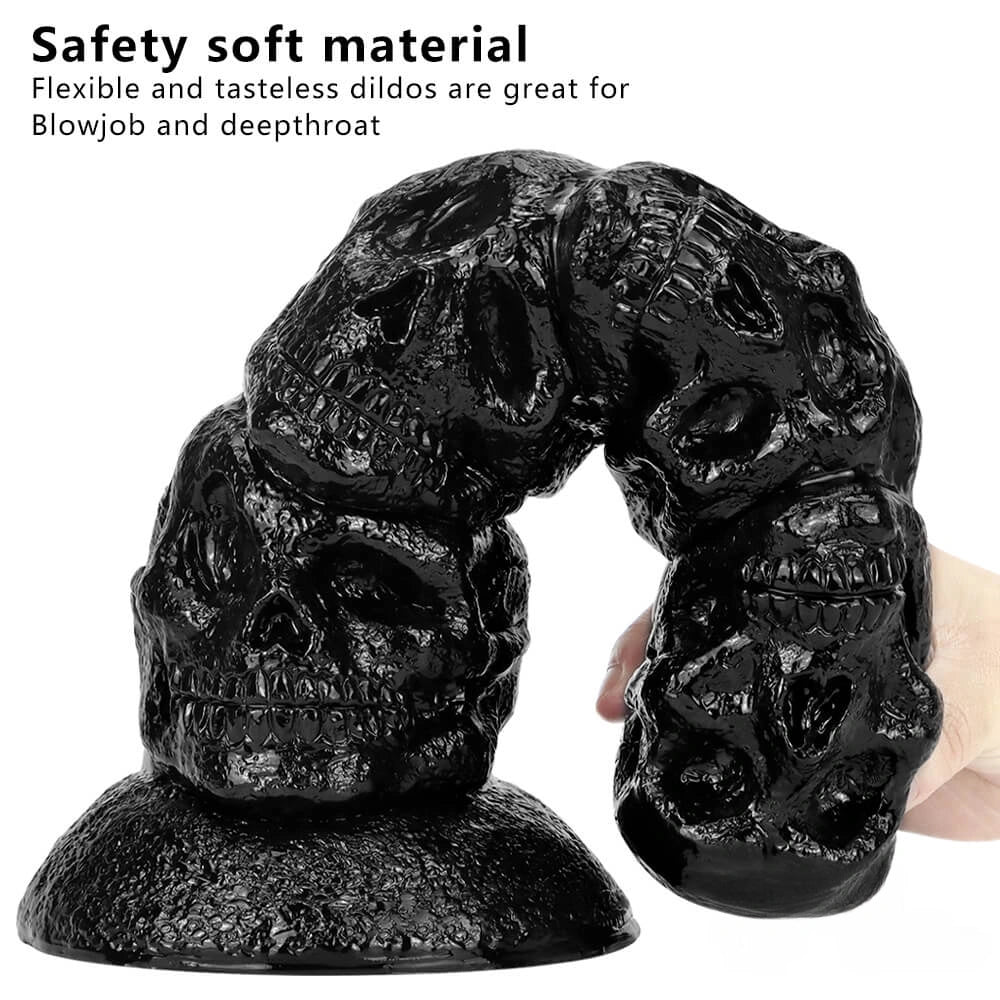 14.37in Thick Huge Dildo Odd Fantasy Skull Dildo Sex Toy For Anal Sex