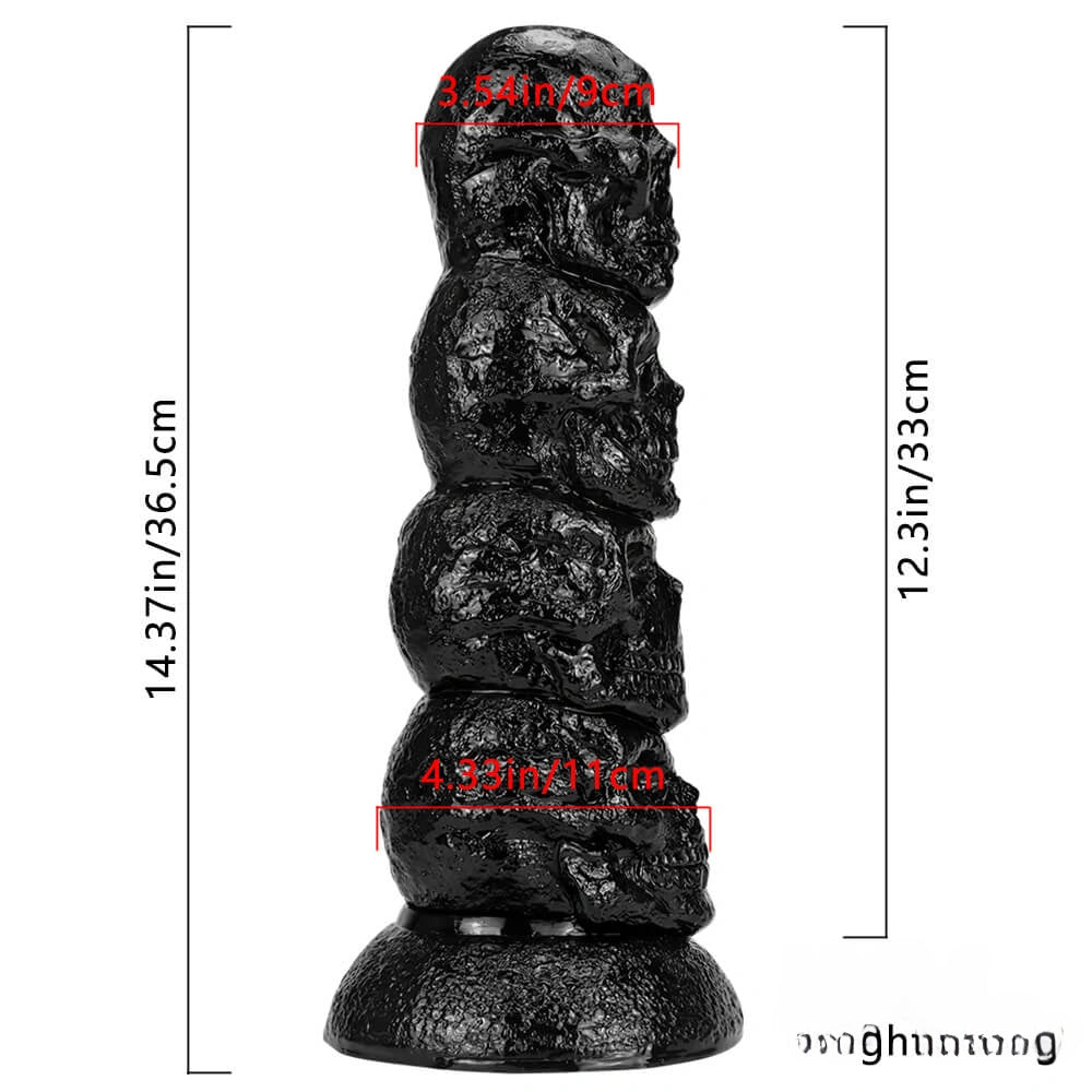 14.37in Thick Huge Dildo Odd Fantasy Skull Dildo Sex Toy For Anal Sex
