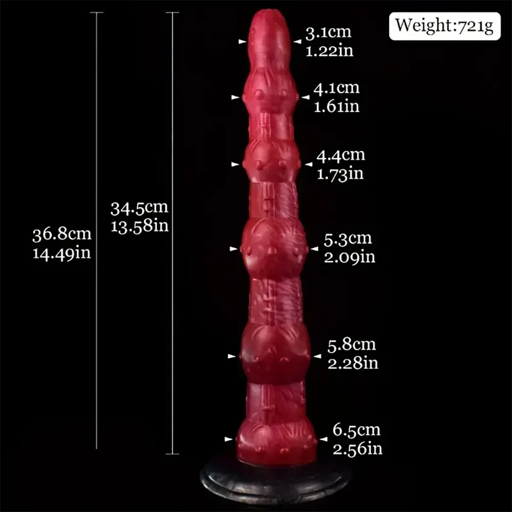 14.49in Super Long Huge Butt Plug Silicone Soft Beads Dildo For G-Spot
