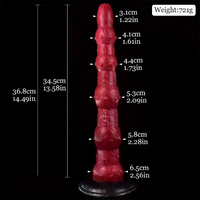 14.49in Super Long Huge Butt Plug Silicone Soft Beads Dildo For G-Spot
