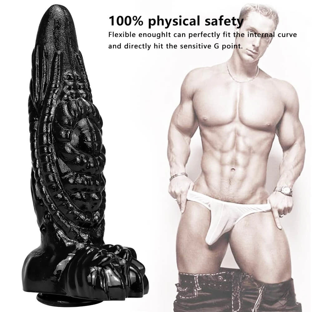 14.56in Fantasy Big Thick Black Dildo For Vaginal Anal Sex Toy