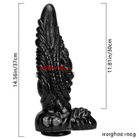 14.56in Fantasy Big Thick Black Dildo For Vaginal Anal Sex Toy