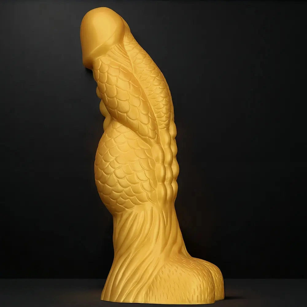 14.56in Gold Silicone Dragon Soft Big Long Realistic Design Thick Dildo