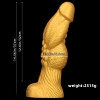 14.56in Gold Silicone Dragon Soft Big Long Realistic Design Thick Dildo