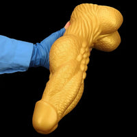 14.56in Gold Silicone Dragon Soft Big Long Realistic Design Thick Dildo
