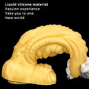 14.56in Premium Gold Liquid Large Soft Long Fantasy Silicone Dildo