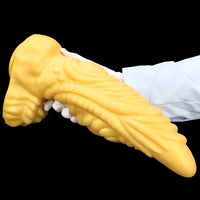 14.56in Premium Gold Liquid Large Soft Long Fantasy Silicone Dildo