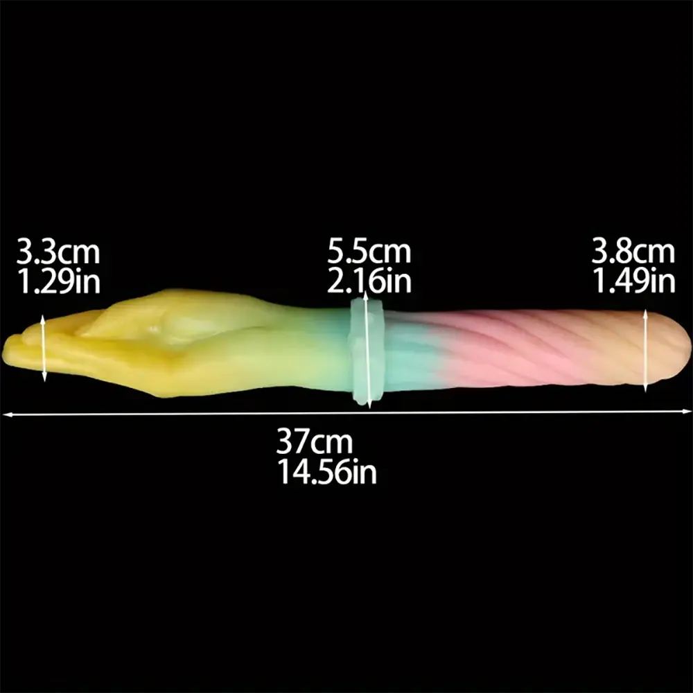 14.56in Silicone Double-headed Palm Long Huge Soft Dildo For Men Fist