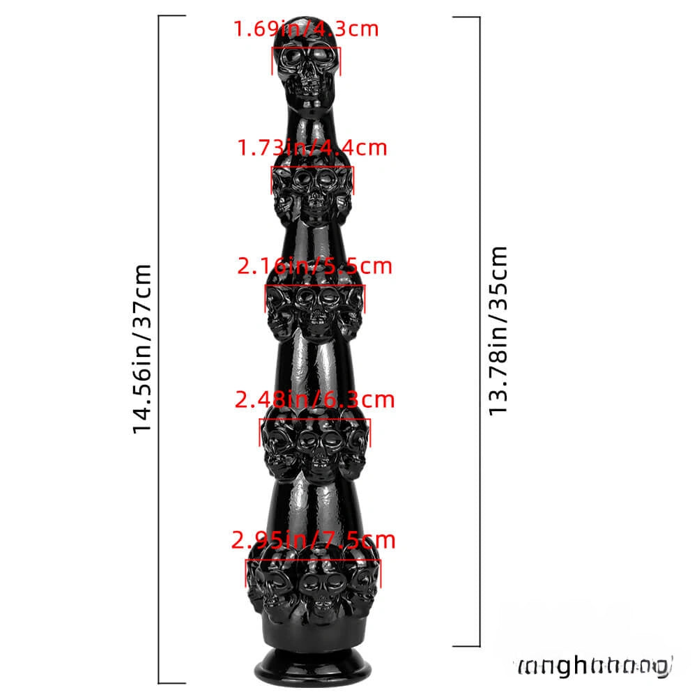 14.56in Skull Dildo Sex Toy For Men Anus Stimulation Sex Orgasm
