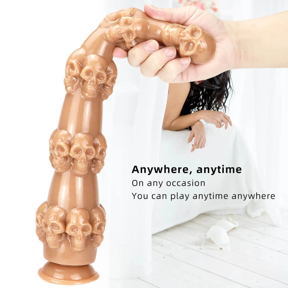 14.56in Skull Dildo Sex Toy For Men Anus Stimulation Sex Orgasm