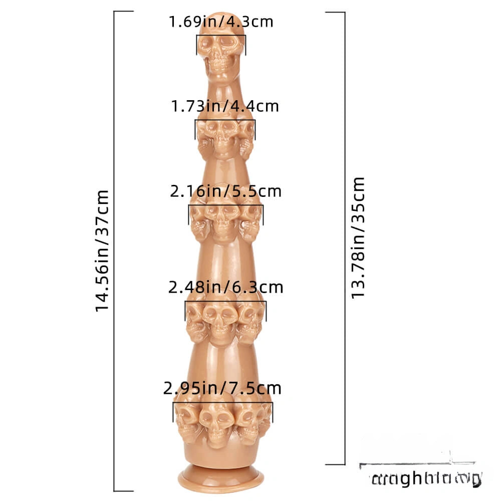 14.56in Skull Dildo Sex Toy For Men Anus Stimulation Sex Orgasm