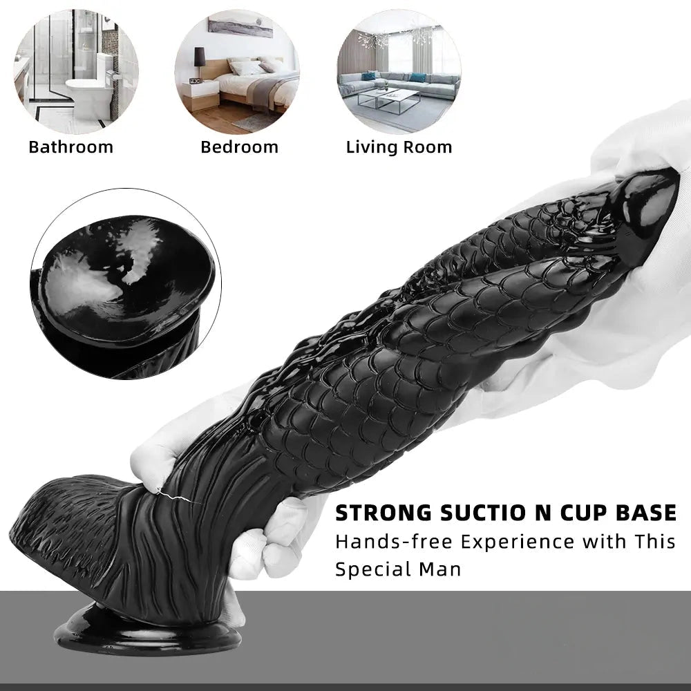 14.56in Women Men Big Black Thick Long Dragon Fantasy Monster Dildo
