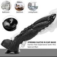 14.56in Women Men Big Black Thick Long Dragon Fantasy Monster Dildo
