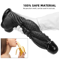 14.56in Women Men Big Black Thick Long Dragon Fantasy Monster Dildo