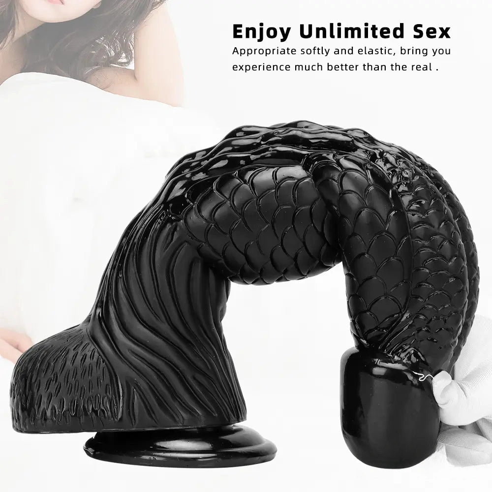 14.56in Women Men Big Black Thick Long Dragon Fantasy Monster Dildo