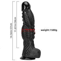 14.56in Women Men Big Black Thick Long Dragon Fantasy Monster Dildo