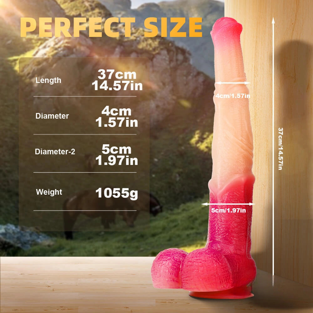 14.57in Big Horse Dildo Ombre Soft New Dildo For Women