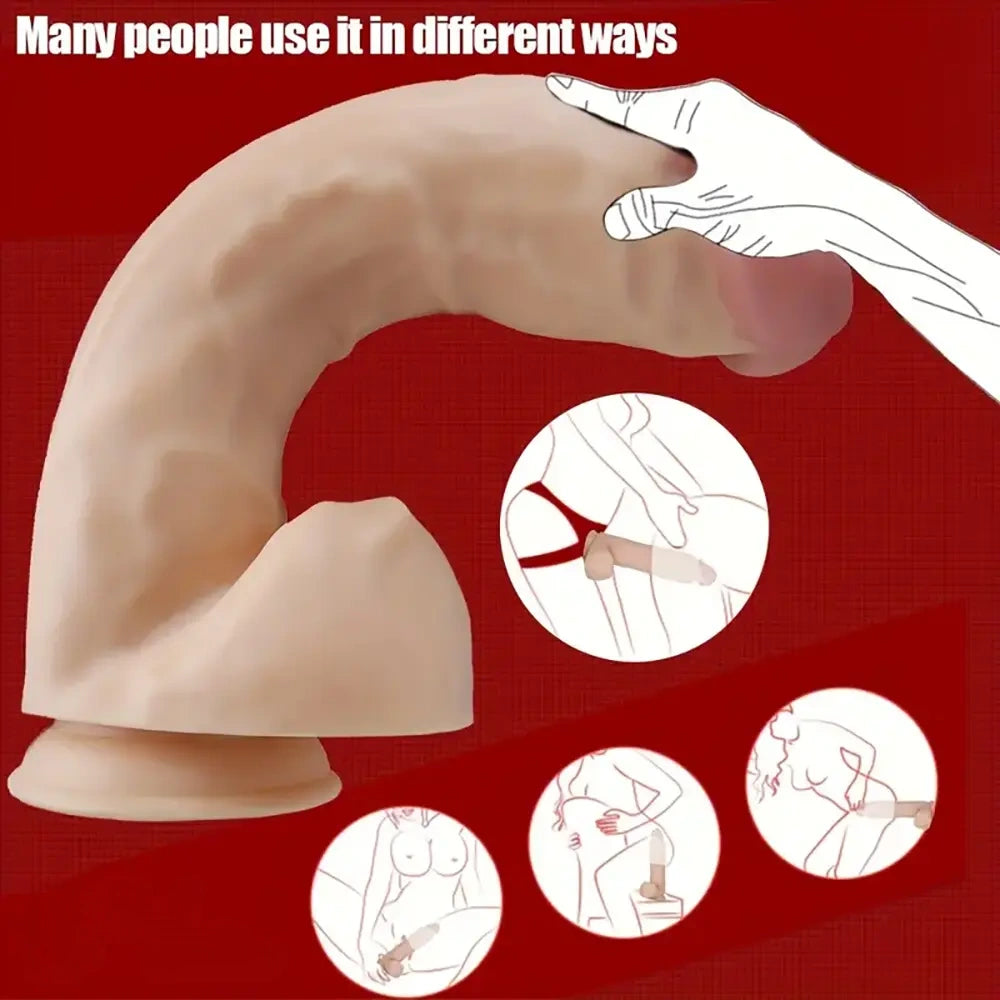 14.5in Large Size Thick Glans Real Penis Strong Suction Cup Dildo