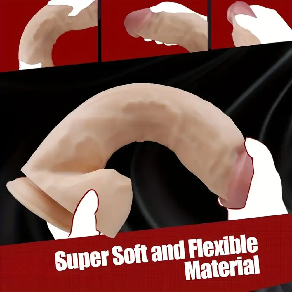 14.5in Large Size Thick Glans Real Penis Strong Suction Cup Dildo