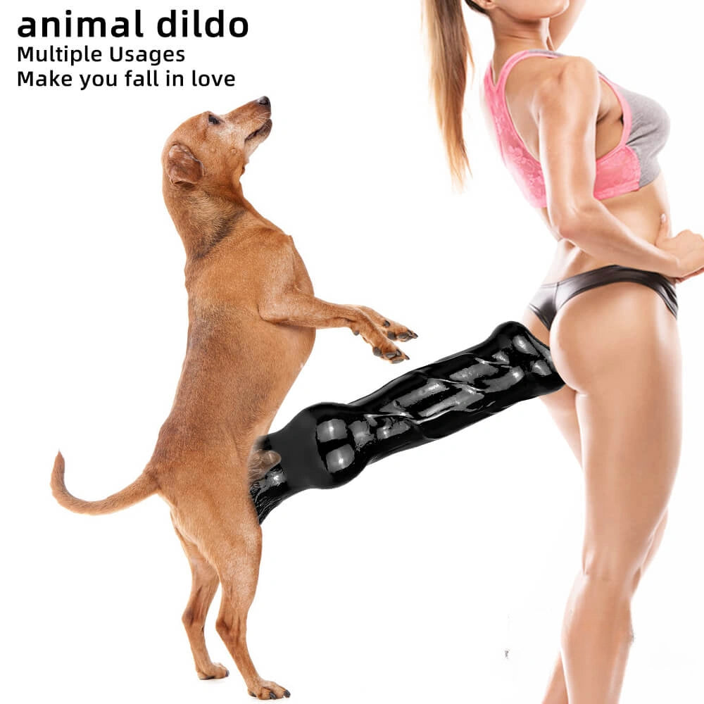 14.76in Big Thick Animal Dog Dildo Realistic Sex Toy With Sucker