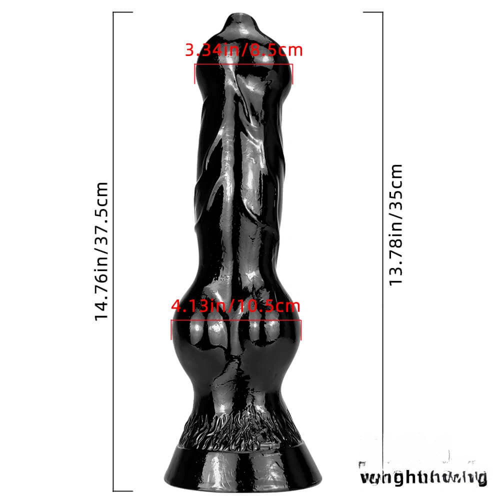 14.76in Big Thick Animal Dog Dildo Realistic Sex Toy With Sucker