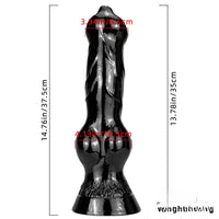 14.76in Big Thick Animal Dog Dildo Realistic Sex Toy With Sucker