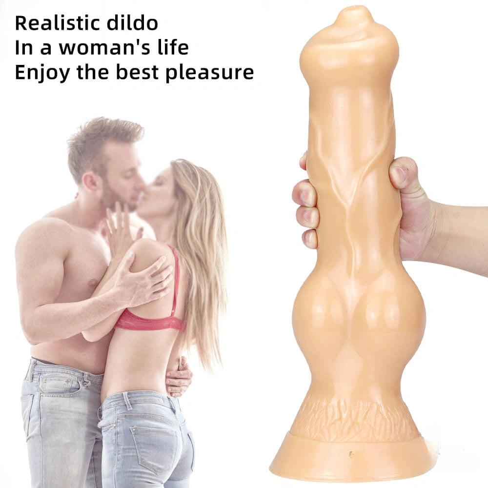 14.76in Big Thick Animal Dog Dildo Realistic Sex Toy With Sucker