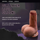 14.76in Dual Layer Huge Skin Feeling Soft Silicone Dildo For Women