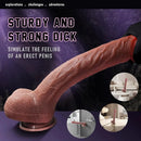 14.76in Dual Layer Huge Skin Feeling Soft Silicone Dildo For Women