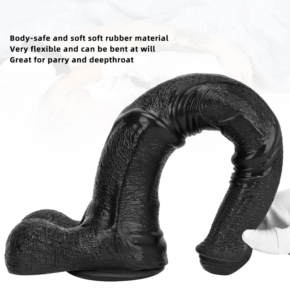 14.76in Extra Long Huge Black PVC Animal Cock Horse Cock Dildo