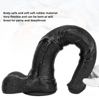 14.76in Extra Long Huge Black PVC Animal Cock Horse Cock Dildo