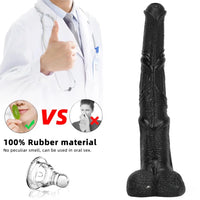 14.76in Extra Long Huge Black PVC Animal Cock Horse Cock Dildo