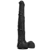 14.76in Extra Long Huge Black PVC Animal Cock Horse Cock Dildo