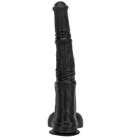 14.76in Extra Long Huge Black PVC Animal Cock Horse Cock Dildo