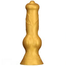 14.76in Golden Silicone Soft Huge Thick Dog Knot Dildo For Couple Pleasure