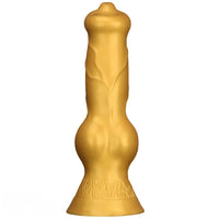 14.76in Golden Silicone Soft Huge Thick Dog Knot Dildo For Couple Pleasure