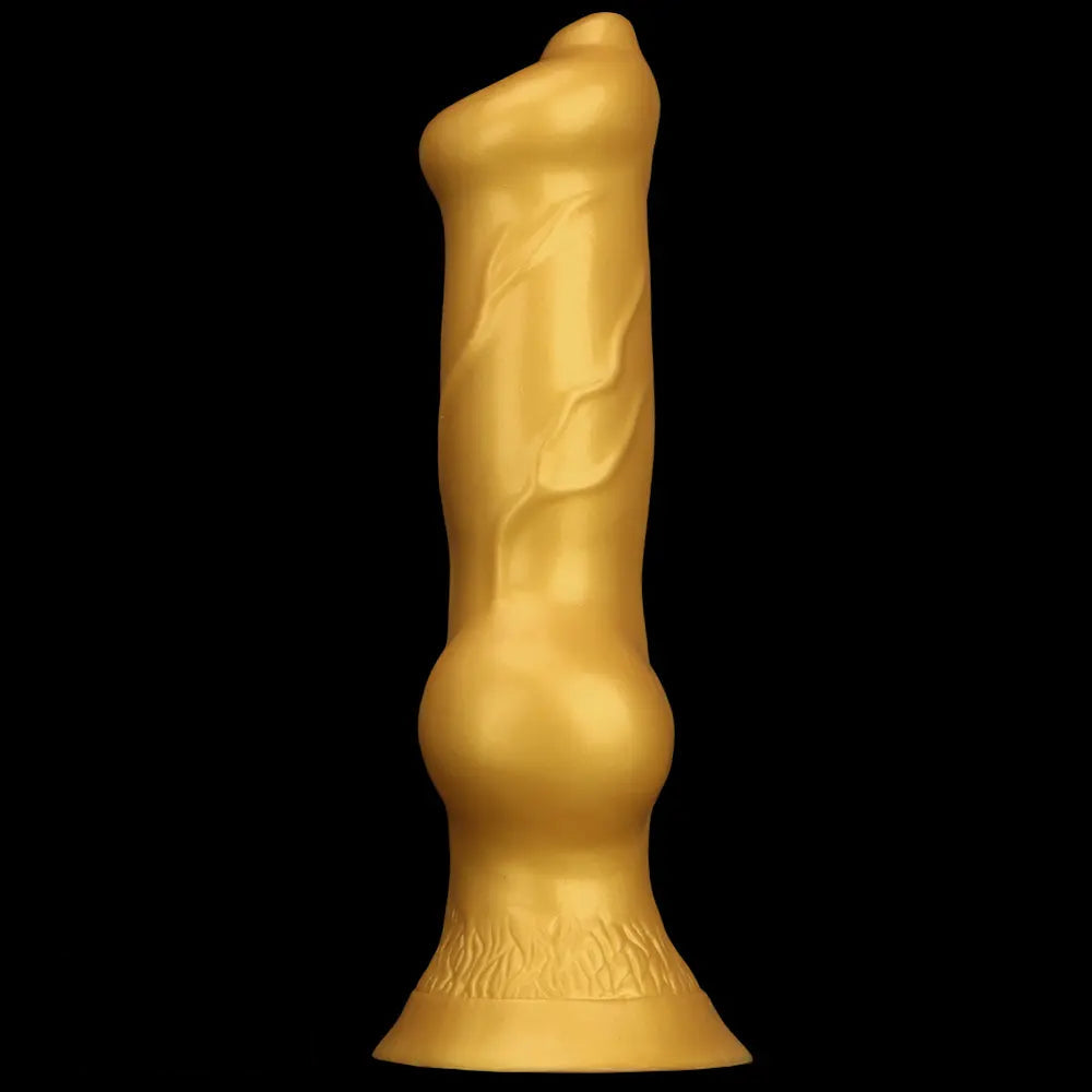 14.76in Golden Silicone Soft Huge Thick Dog Knot Dildo For Couple Pleasure