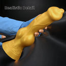 14.76in Golden Silicone Soft Huge Thick Dog Knot Dildo For Couple Pleasure