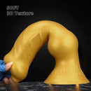 14.76in Golden Silicone Soft Huge Thick Dog Knot Dildo For Couple Pleasure