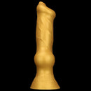14.76in Golden Silicone Soft Huge Thick Dog Knot Dildo For Couple Pleasure