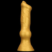 14.76in Golden Silicone Soft Huge Thick Dog Knot Dildo For Couple Pleasure