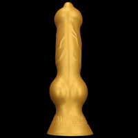 14.76in Golden Silicone Soft Huge Thick Dog Knot Dildo For Couple Pleasure